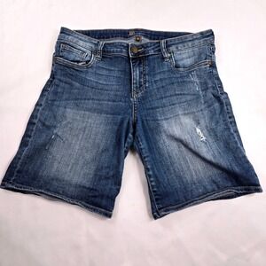 KUT‎ from the Kloth Denim Shorts Distressed Blue Wash Casual Size 10 Summer Cool